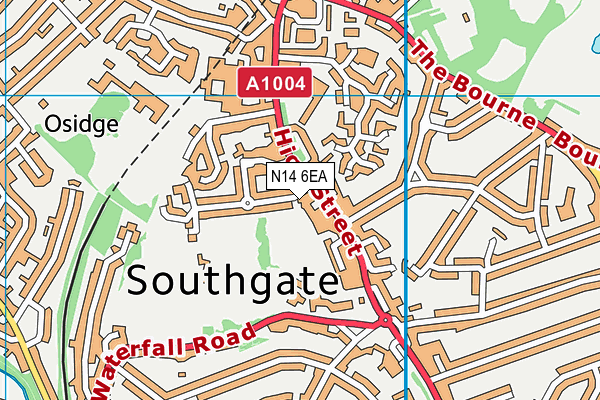N14 6EA map - OS VectorMap District (Ordnance Survey) N14 6EA map - OS VectorMap District (Ordnance Survey)