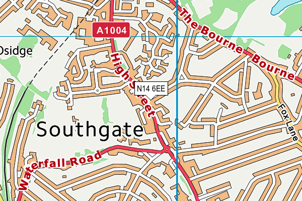 N14 6EE map - OS VectorMap District (Ordnance Survey) N14 6EE map - OS VectorMap District (Ordnance Survey)