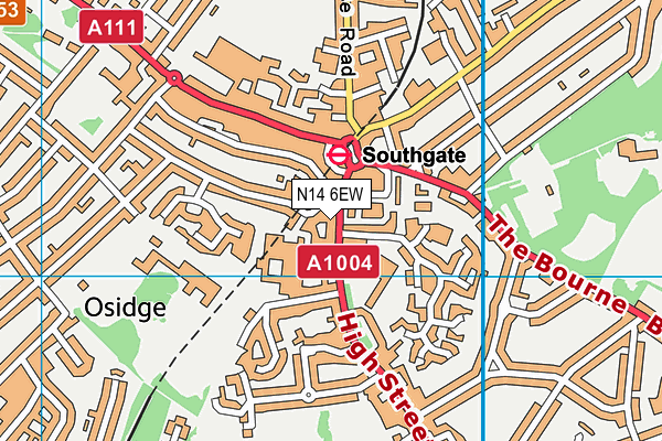 N14 6EW map - OS VectorMap District (Ordnance Survey) N14 6EW map - OS VectorMap District (Ordnance Survey)