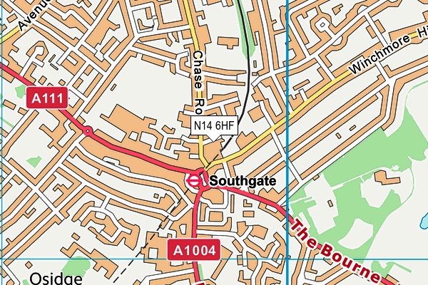 N14 6HF map - OS VectorMap District (Ordnance Survey) N14 6HF map - OS VectorMap District (Ordnance Survey)