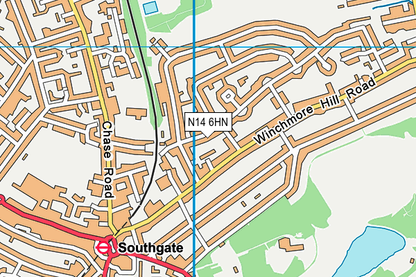 N14 6HN map - OS VectorMap District (Ordnance Survey)