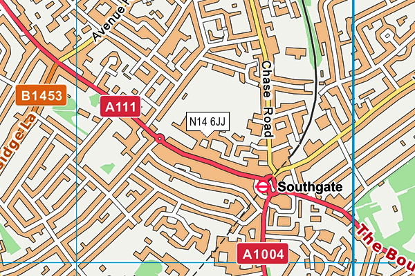 N14 6JJ map - OS VectorMap District (Ordnance Survey) N14 6JJ map - OS VectorMap District (Ordnance Survey)