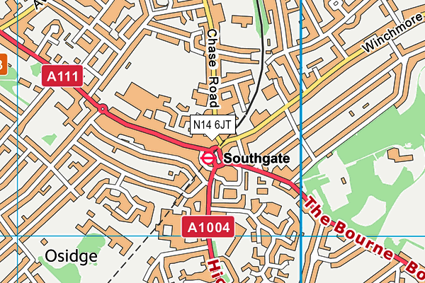 N14 6JT map - OS VectorMap District (Ordnance Survey) N14 6JT map - OS VectorMap District (Ordnance Survey)