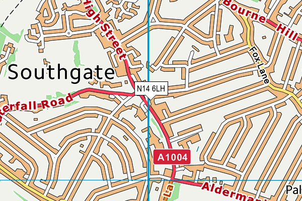 N14 6LH map - OS VectorMap District (Ordnance Survey)