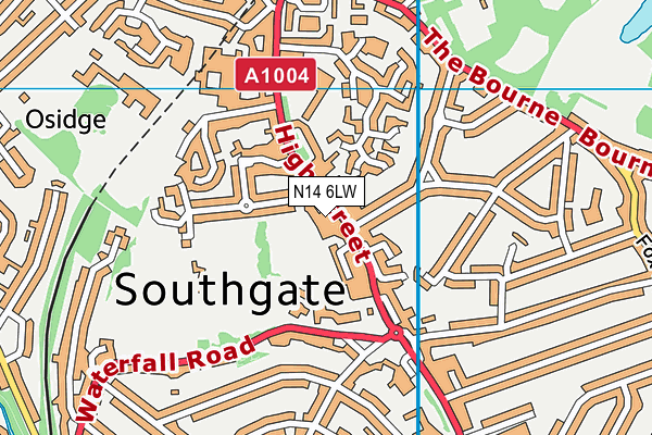 N14 6LW map - OS VectorMap District (Ordnance Survey) N14 6LW map - OS VectorMap District (Ordnance Survey)