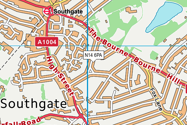 N14 6PA map - OS VectorMap District (Ordnance Survey)