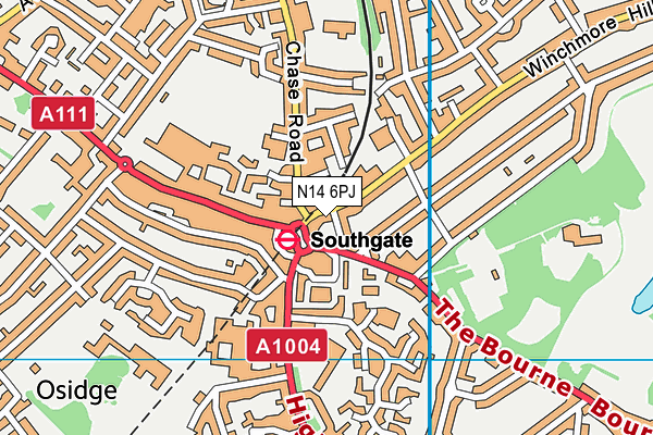 N14 6PJ map - OS VectorMap District (Ordnance Survey) N14 6PJ map - OS VectorMap District (Ordnance Survey)
