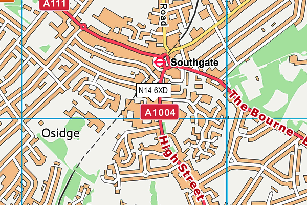 N14 6XD map - OS VectorMap District (Ordnance Survey) N14 6XD map - OS VectorMap District (Ordnance Survey)