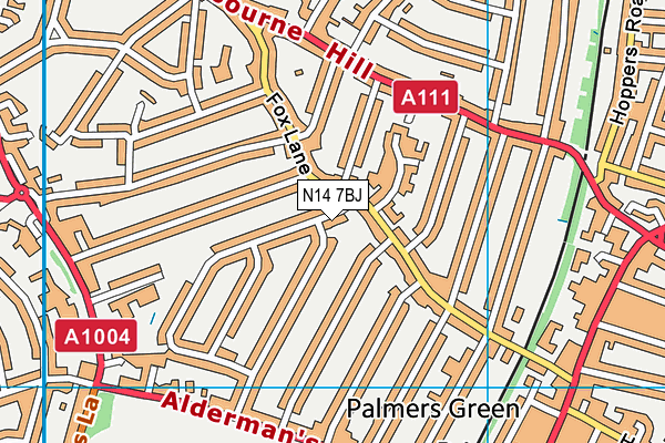 N14 7BJ map - OS VectorMap District (Ordnance Survey) N14 7BJ map - OS VectorMap District (Ordnance Survey)