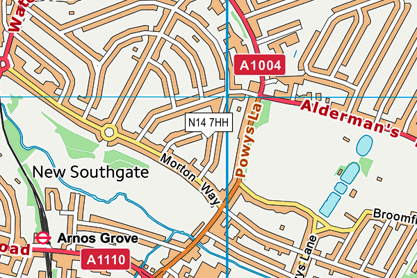 N14 7HH map - OS VectorMap District (Ordnance Survey) N14 7HH map - OS VectorMap District (Ordnance Survey)