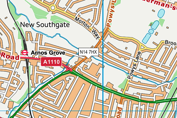 N14 7HX map - OS VectorMap District (Ordnance Survey) N14 7HX map - OS VectorMap District (Ordnance Survey)
