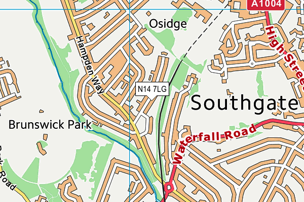 N14 7LG map - OS VectorMap District (Ordnance Survey) N14 7LG map - OS VectorMap District (Ordnance Survey)
