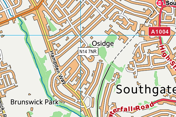 N14 7NR map - OS VectorMap District (Ordnance Survey)