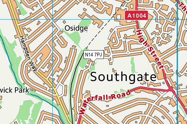 N14 7PJ map - OS VectorMap District (Ordnance Survey) N14 7PJ map - OS VectorMap District (Ordnance Survey)