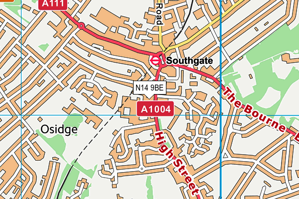 N14 9BE map - OS VectorMap District (Ordnance Survey) N14 9BE map - OS VectorMap District (Ordnance Survey)