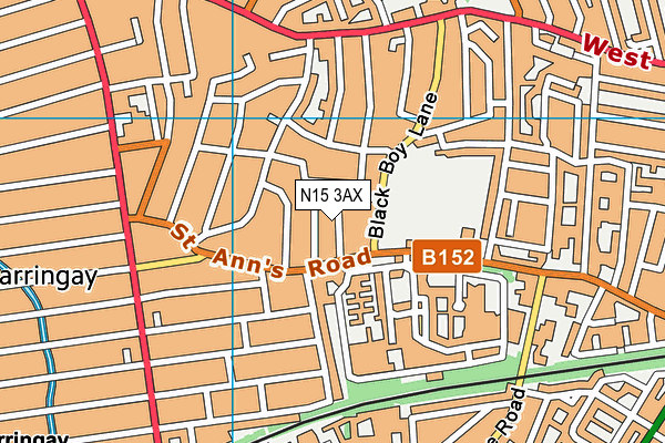 N15 3AX map - OS VectorMap District (Ordnance Survey) N15 3AX map - OS VectorMap District (Ordnance Survey)