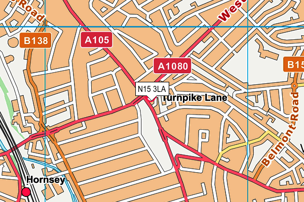 N15 3LA map - OS VectorMap District (Ordnance Survey) N15 3LA map - OS VectorMap District (Ordnance Survey)