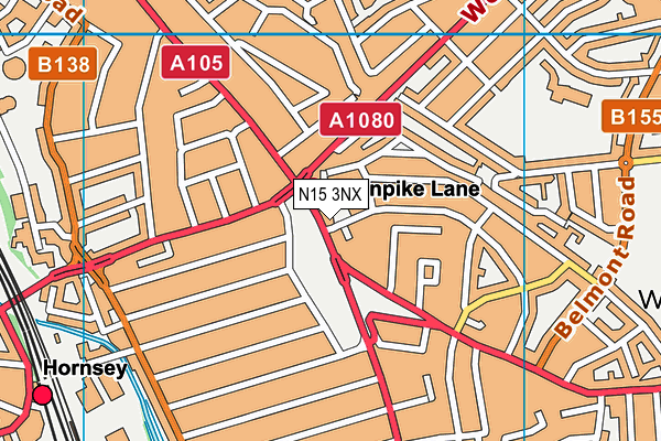 N15 3NX map - OS VectorMap District (Ordnance Survey) N15 3NX map - OS VectorMap District (Ordnance Survey)