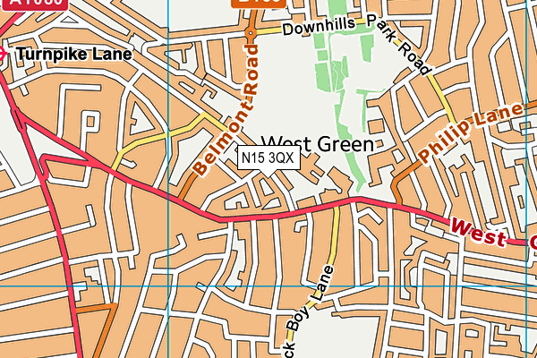 N15 3QX map - OS VectorMap District (Ordnance Survey) N15 3QX map - OS VectorMap District (Ordnance Survey)