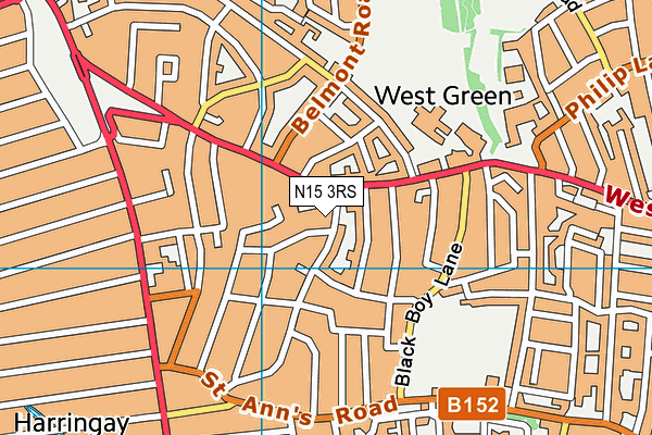 N15 3RS map - OS VectorMap District (Ordnance Survey)