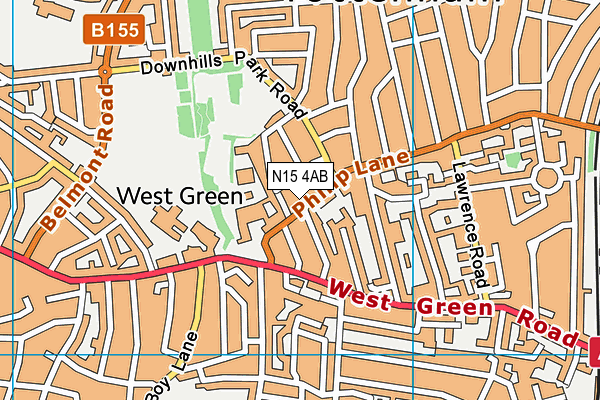 N15 4AB map - OS VectorMap District (Ordnance Survey)