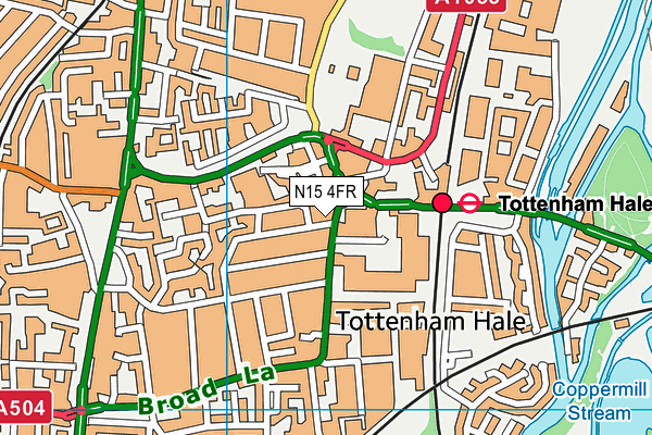 N15 4FR map - OS VectorMap District (Ordnance Survey)