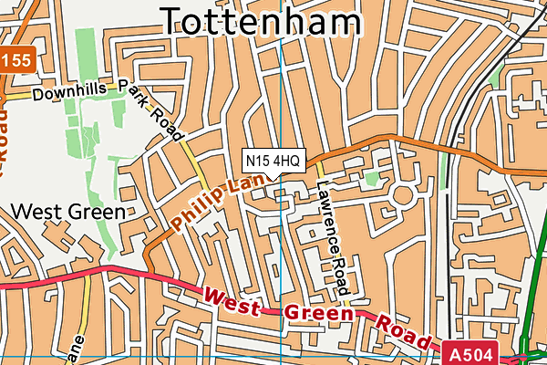 N15 4HQ map - OS VectorMap District (Ordnance Survey)