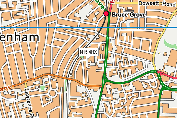 N15 4HX map - OS VectorMap District (Ordnance Survey)