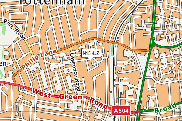 N15 4JZ map - OS VectorMap District (Ordnance Survey)