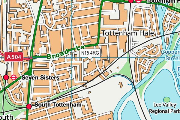 N15 4RG map - OS VectorMap District (Ordnance Survey)
