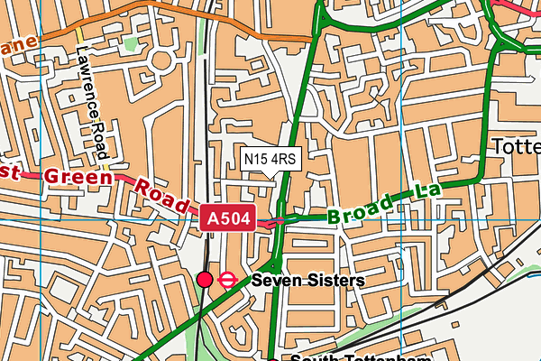 N15 4RS map - OS VectorMap District (Ordnance Survey)