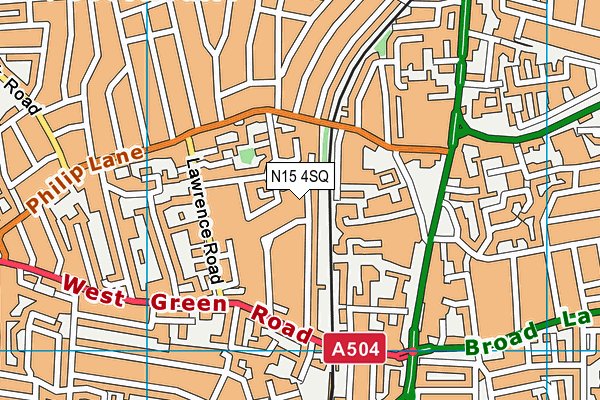 N15 4SQ map - OS VectorMap District (Ordnance Survey)