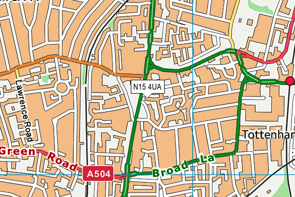 N15 4UA map - OS VectorMap District (Ordnance Survey)