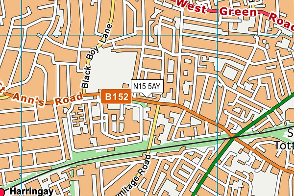 N15 5AY map - OS VectorMap District (Ordnance Survey) N15 5AY map - OS VectorMap District (Ordnance Survey)