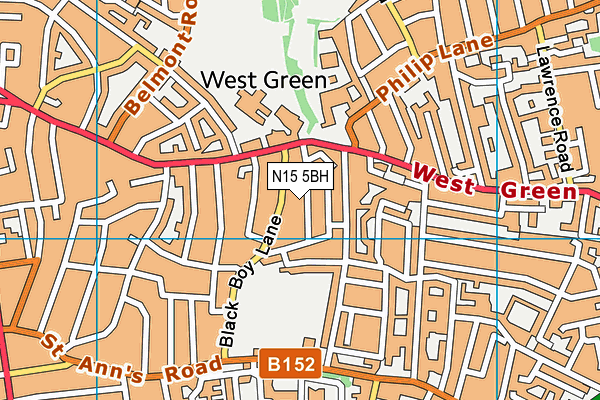 N15 5BH map - OS VectorMap District (Ordnance Survey)