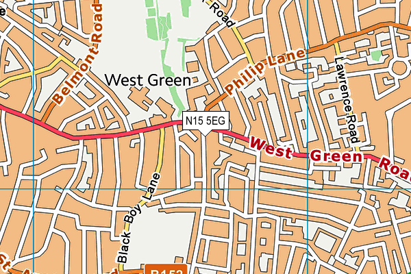 N15 5EG map - OS VectorMap District (Ordnance Survey) N15 5EG map - OS VectorMap District (Ordnance Survey)