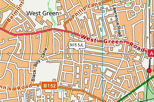 N15 5JL map - OS VectorMap District (Ordnance Survey) N15 5JL map - OS VectorMap District (Ordnance Survey)