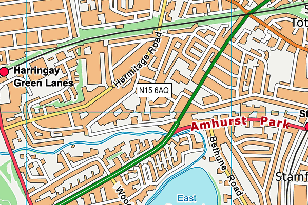 N15 6AQ map - OS VectorMap District (Ordnance Survey) N15 6AQ map - OS VectorMap District (Ordnance Survey)
