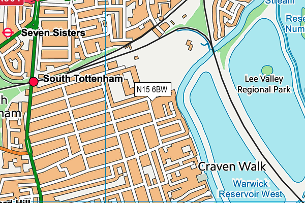 N15 6BW map - OS VectorMap District (Ordnance Survey) N15 6BW map - OS VectorMap District (Ordnance Survey)
