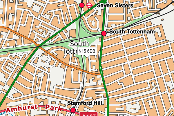 N15 6DB map - OS VectorMap District (Ordnance Survey)