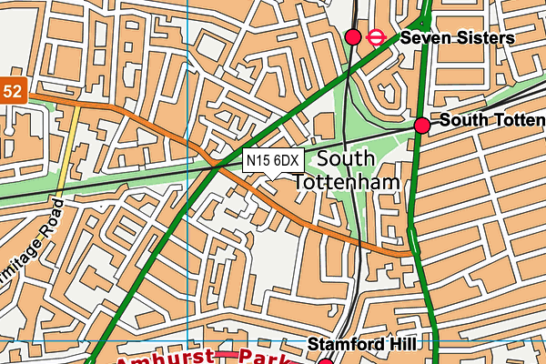 N15 6DX map - OS VectorMap District (Ordnance Survey)