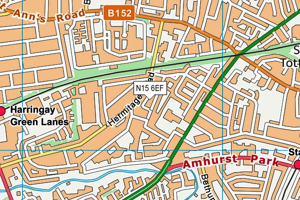 N15 6EF map - OS VectorMap District (Ordnance Survey) N15 6EF map - OS VectorMap District (Ordnance Survey)