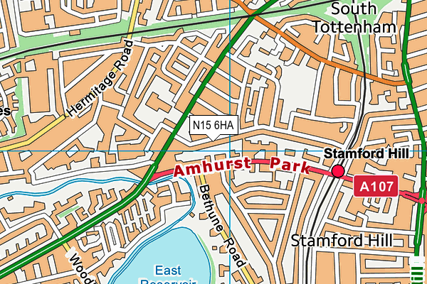 N15 6HA map - OS VectorMap District (Ordnance Survey) N15 6HA map - OS VectorMap District (Ordnance Survey)