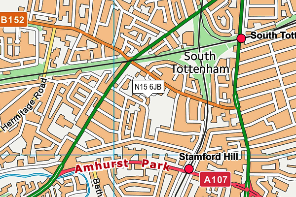 N15 6JB map - OS VectorMap District (Ordnance Survey) N15 6JB map - OS VectorMap District (Ordnance Survey)