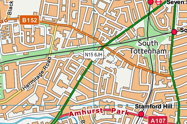 N15 6JH map - OS VectorMap District (Ordnance Survey) N15 6JH map - OS VectorMap District (Ordnance Survey)