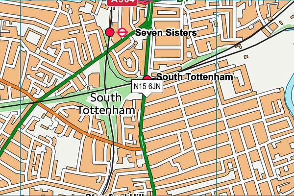 N15 6JN map - OS VectorMap District (Ordnance Survey)