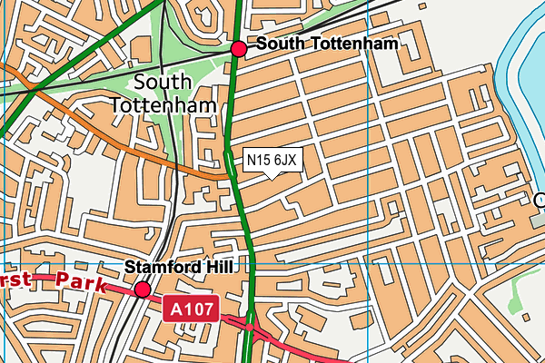 N15 6JX map - OS VectorMap District (Ordnance Survey)