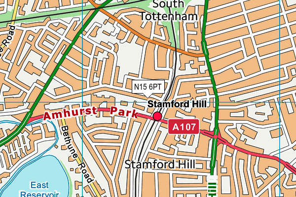 N15 6PT map - OS VectorMap District (Ordnance Survey)
