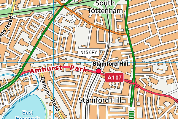 N15 6PY map - OS VectorMap District (Ordnance Survey) N15 6PY map - OS VectorMap District (Ordnance Survey)