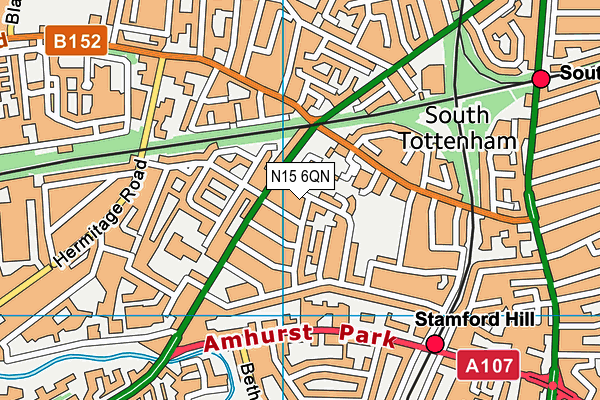 N15 6QN map - OS VectorMap District (Ordnance Survey)